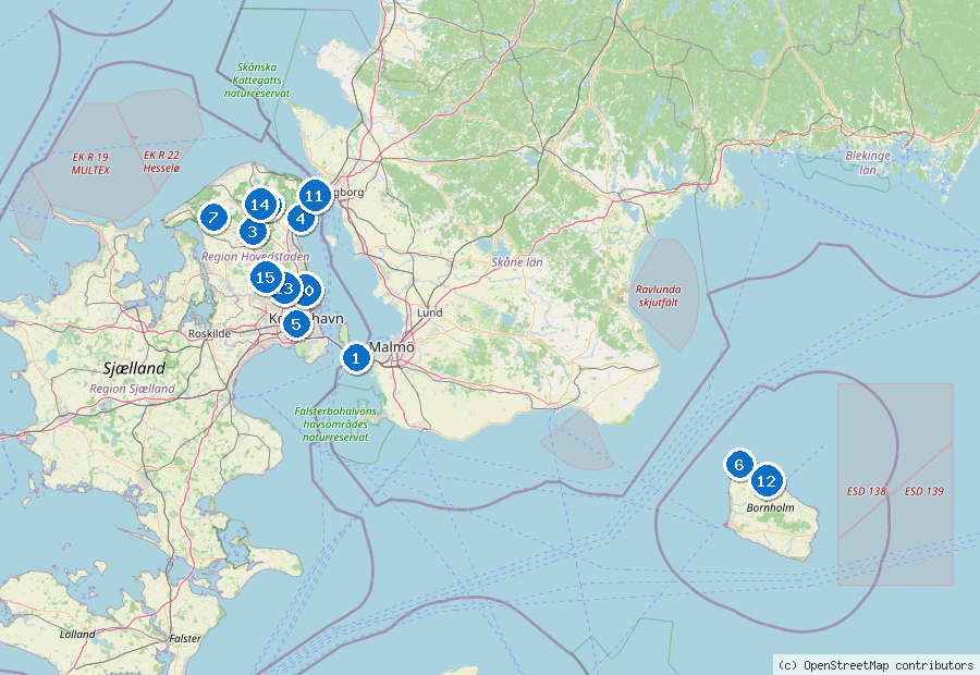 Mappa dei dintorni di Copenaghen