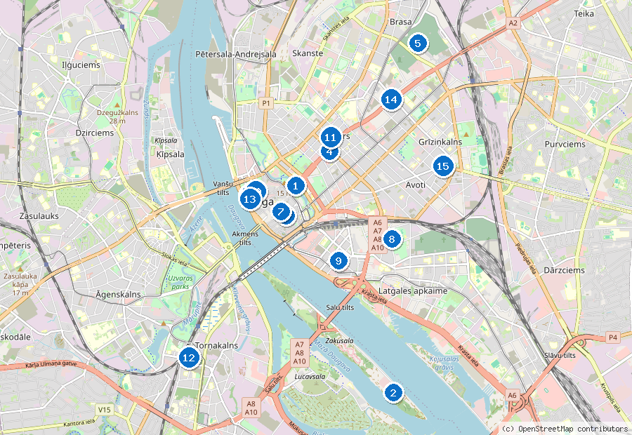 Mappa dei dintorni di Riga