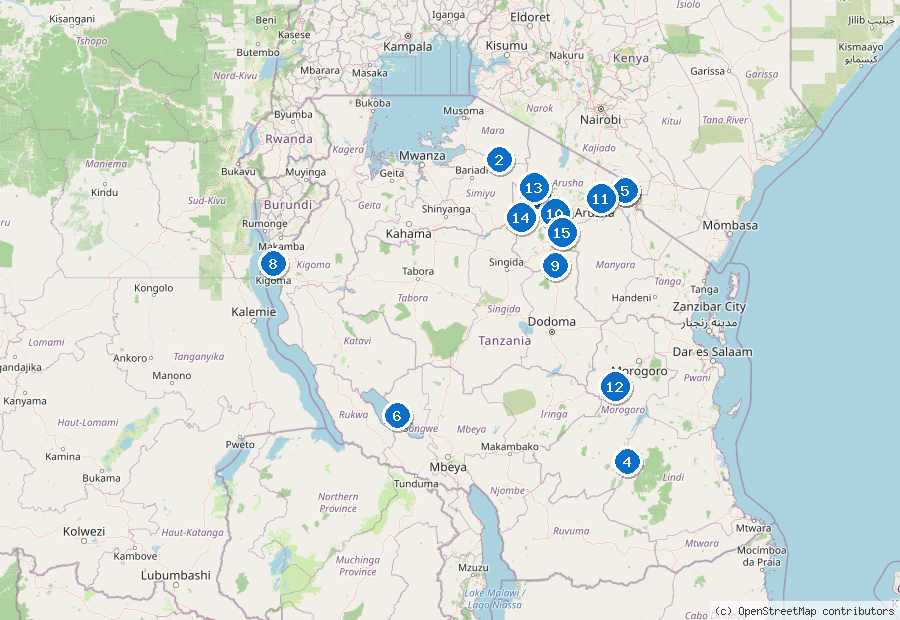 Mappa dei dintorni di Zanzibar