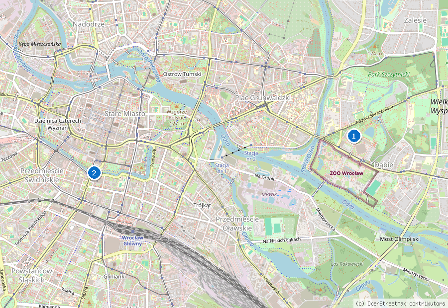 Mappa dei dintorni di Breslavia