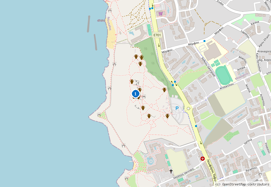 Mappa di Paphos con i luoghi numerati