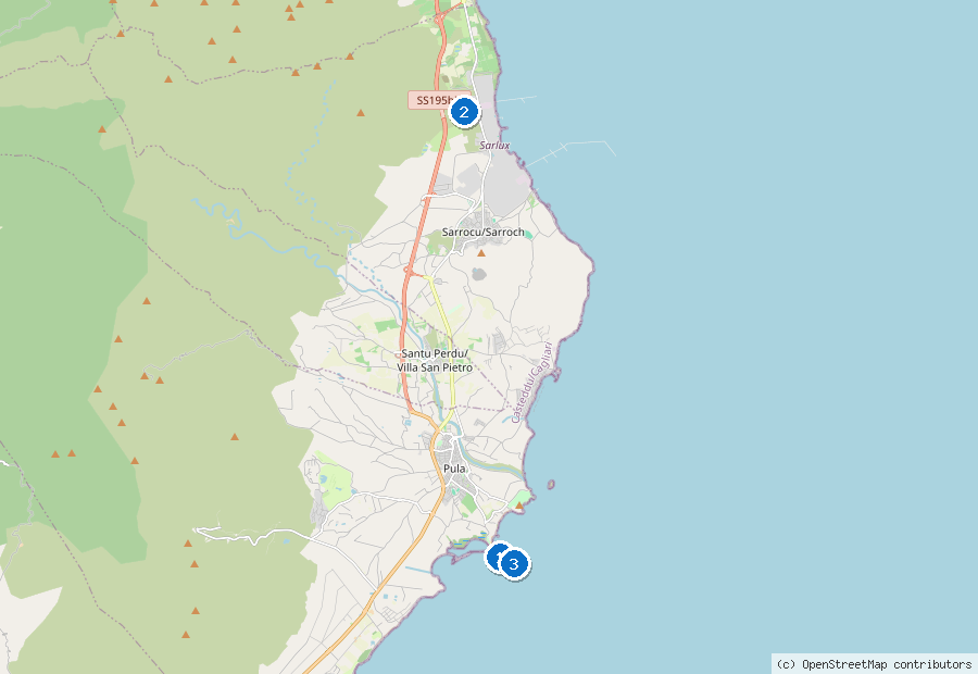 Mappa dei dintorni di Cagliari