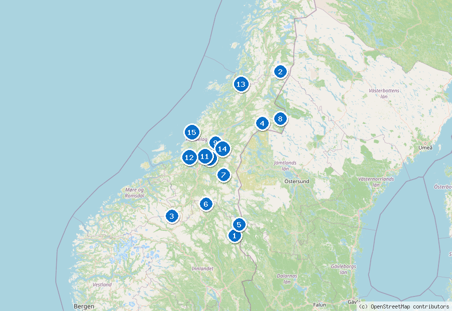 Mappa dei dintorni di Trondheim
