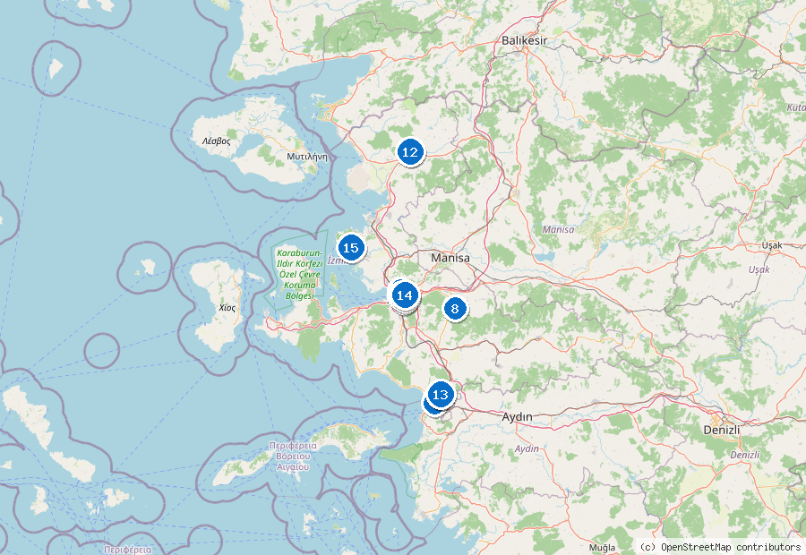 Mappa dei dintorni di Smirne
