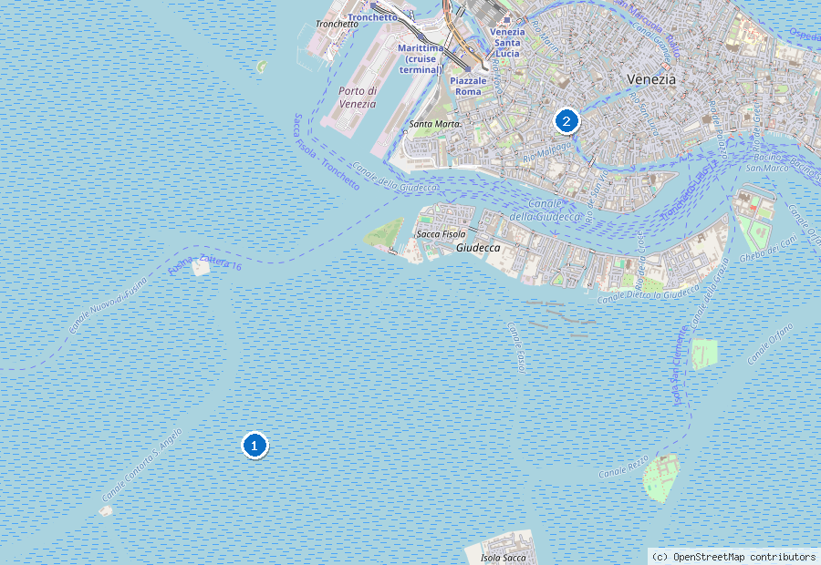 Mappa dei dintorni di Venezia