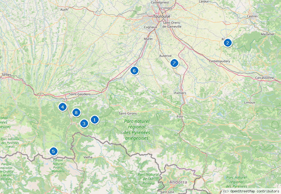 Mappa dei dintorni di Tolosa/Blagnac