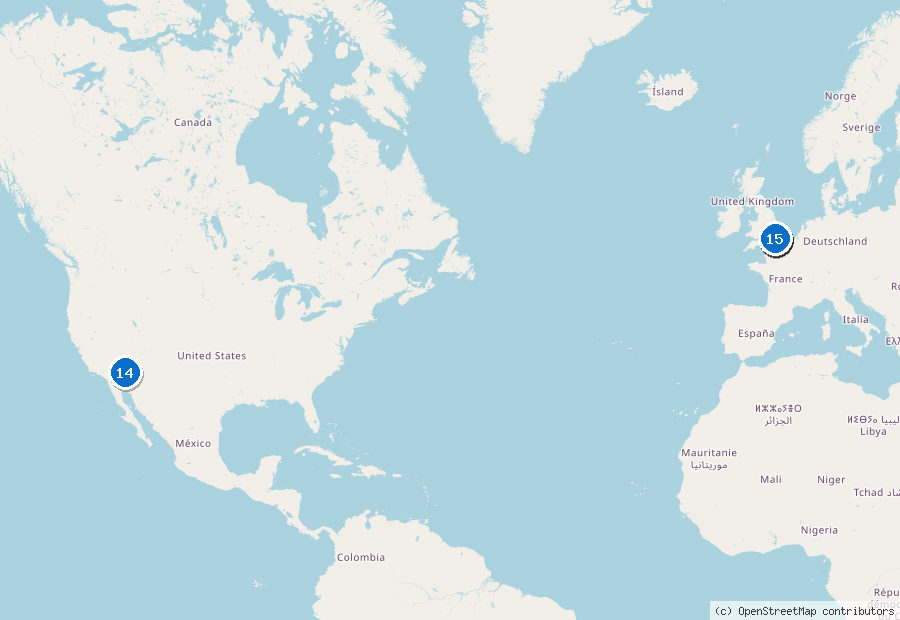 Mappa di Londra con i luoghi numerati