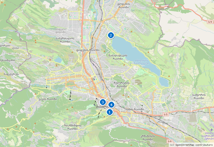 Mappa dei dintorni di Tbilisi